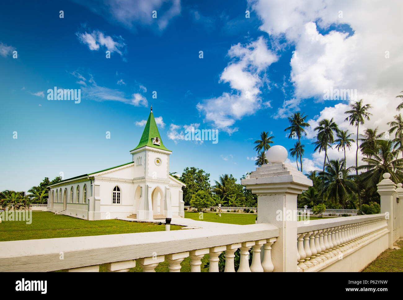 La chiesa, l'Isola di Moorea, Polinesia Francese Foto Stock