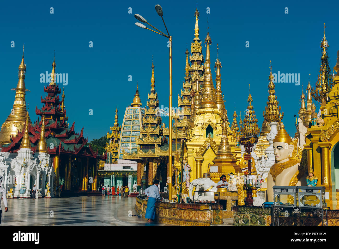 Yangon, Myanmar - Feb 19 2014: cerimonia di ordinazione a Shwedagon pagoda Foto Stock