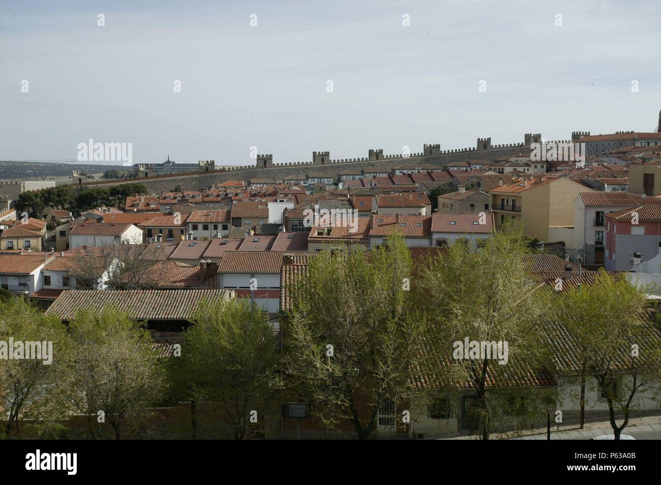 VISTAS DE ÁVILA y Las Murallas. Foto Stock
