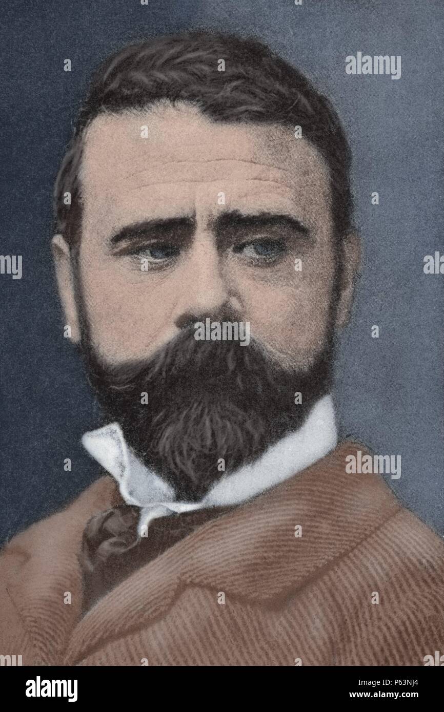 Antonio Cortina (1841-1890). Pittore spagnolo. L'incisione nell'illustrazione iberica, 1888. Colorati. Foto Stock