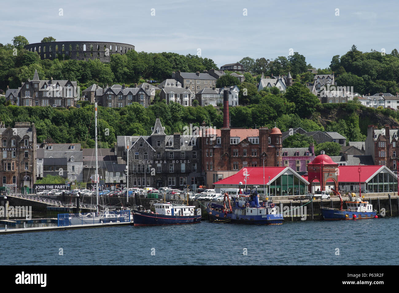 Oban waterfront su una bella giornata di sole - Argyll and Bute consiglio area della Scozia Foto Stock