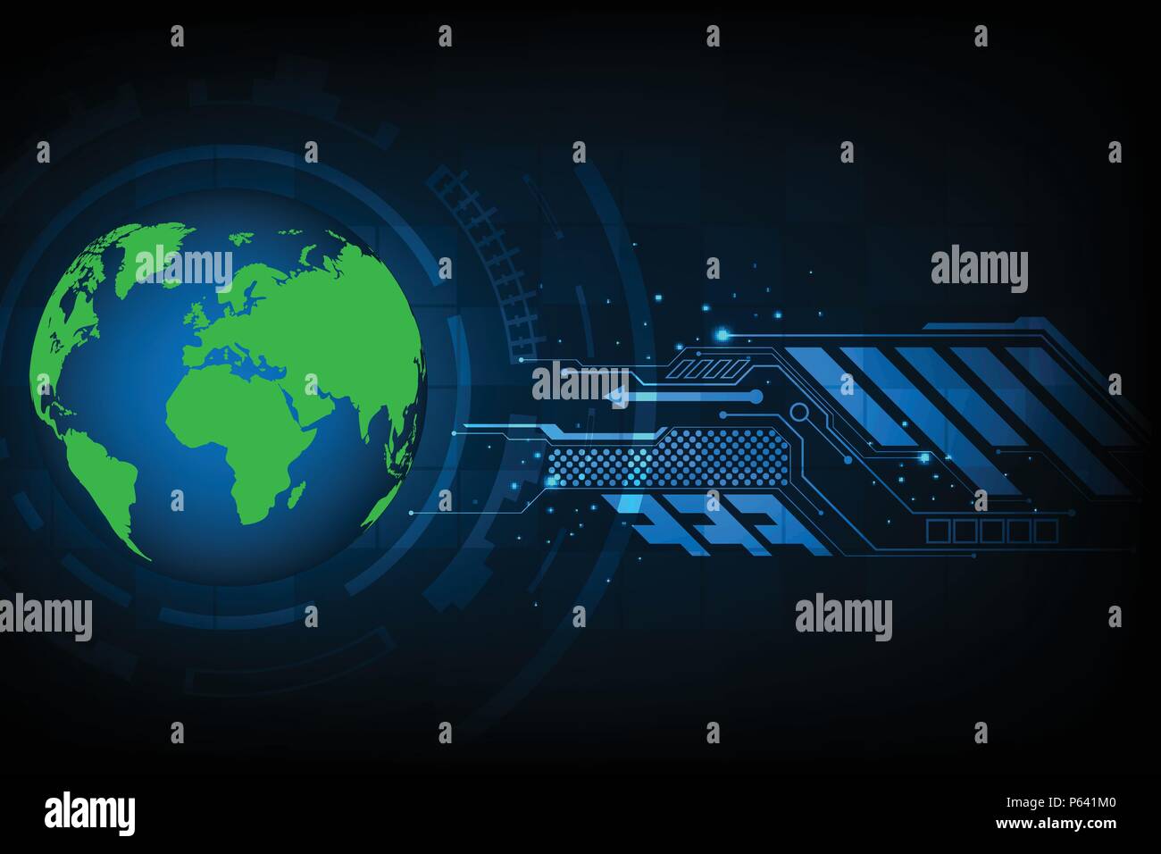 Vettore sfondo astratto di innovazione tecnologica del mondo futuro. Illustrazione Vettoriale