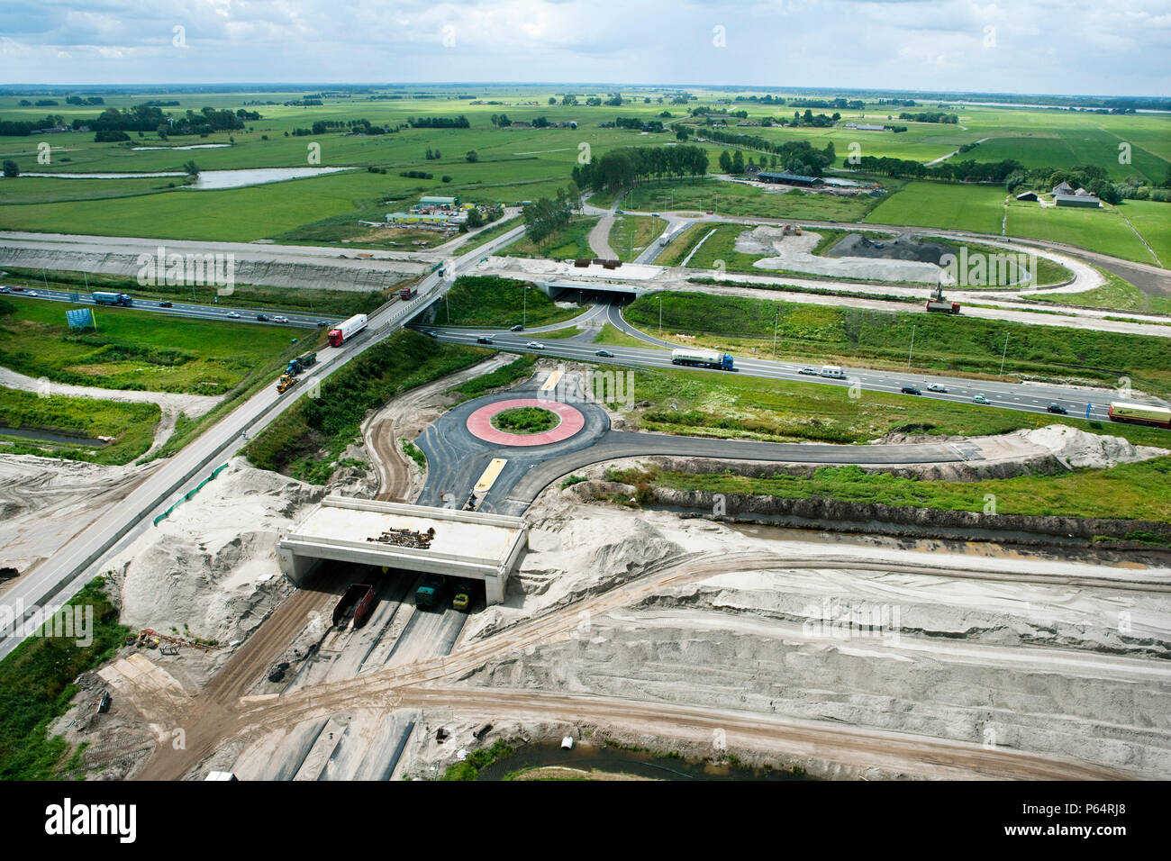 La linea Hanze progetto ferroviario in costruzione presso la posizione della nuova stazione, Olanda Foto Stock