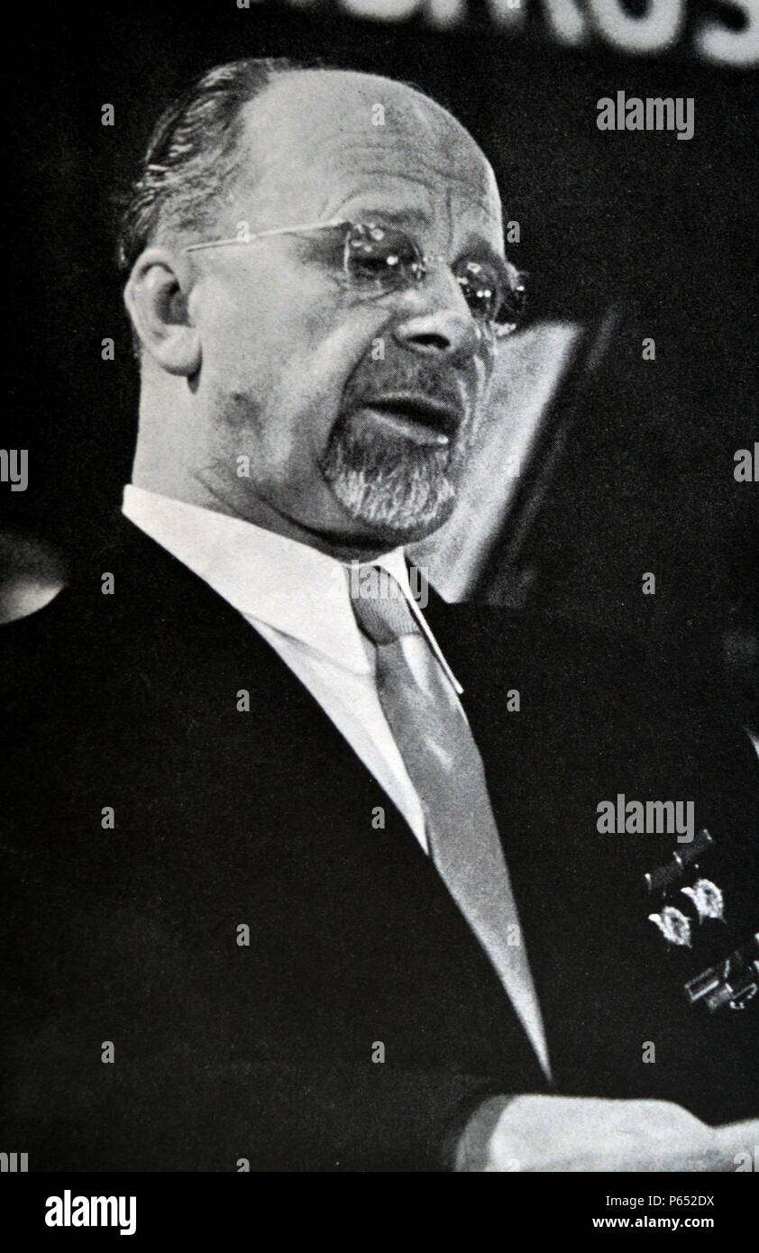 Walter Ulbricht (30 giugno 1893 - 1 agosto 1973) Tedesco comunista. segretario del Partito socialista unitario, e come tale il leader effettivo della Germania orientale, dal 1950 al 1971 Foto Stock