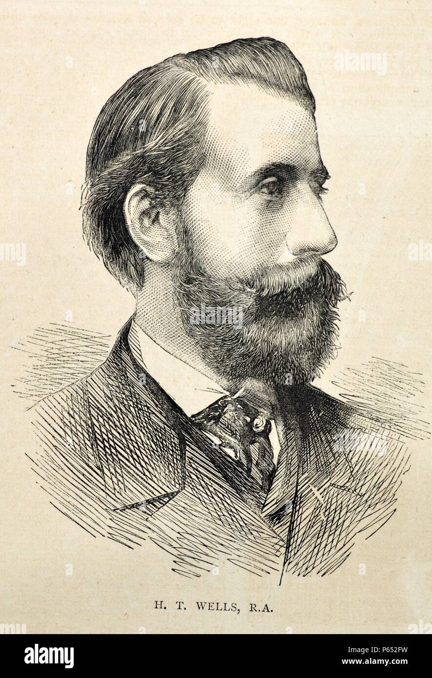 Incisione in acciaio dell'artista H. T .Wells , RA Foto Stock