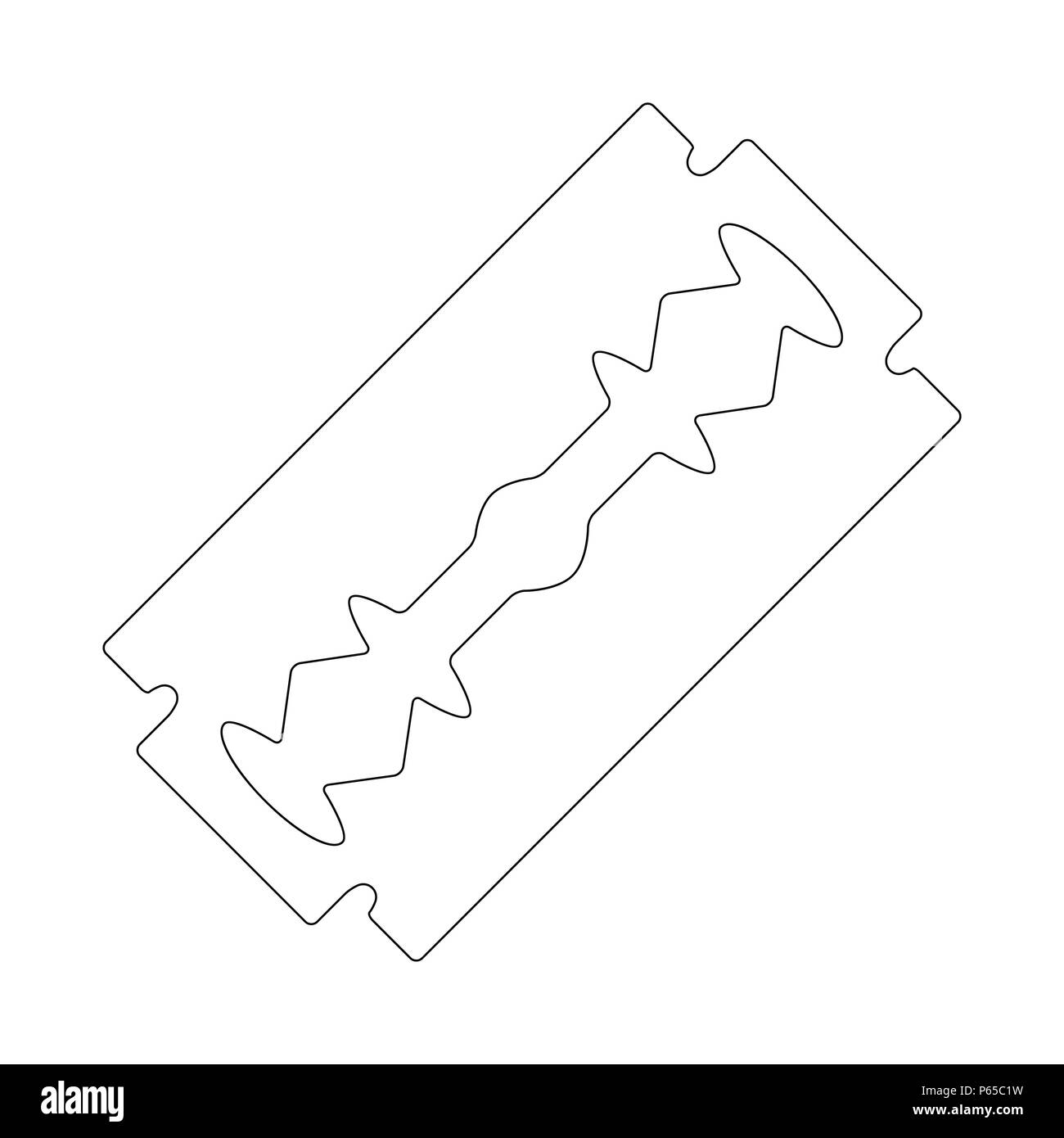 Una lama di rasoio schema di progettazione isolato su sfondo bianco Illustrazione Vettoriale