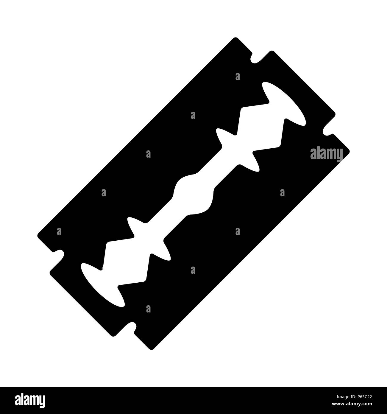 Lama di rasoio design silhouette isolati su sfondo bianco Illustrazione Vettoriale