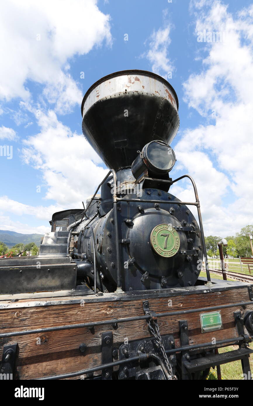 Shay storico motore numero 7, Fort Missoula, Montana Foto Stock