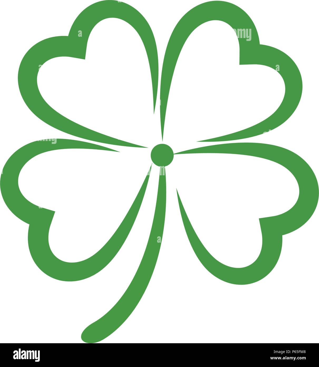 Verde foglia di trifoglio Logo Design modello di vettore Illustrazione Vettoriale