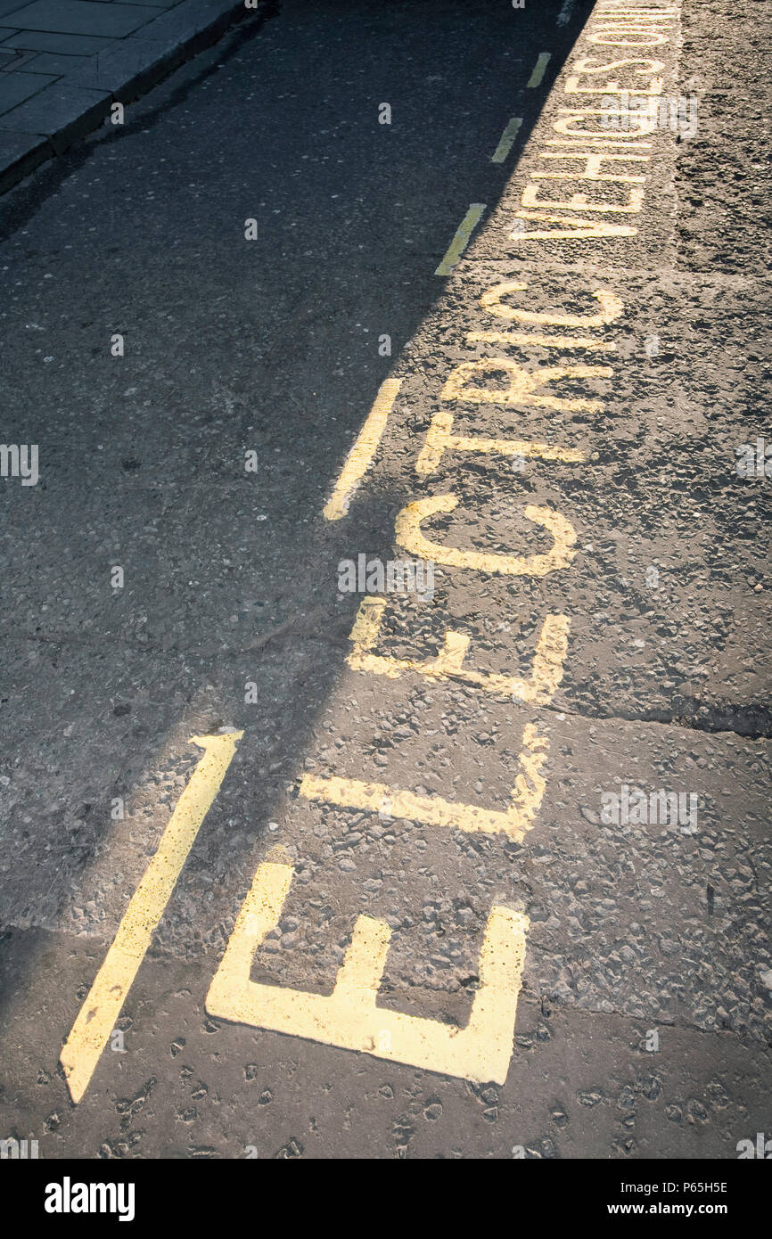 Una strada punto di ricarica per i veicoli elettrici in Westminster, Londra, Regno Unito Foto Stock