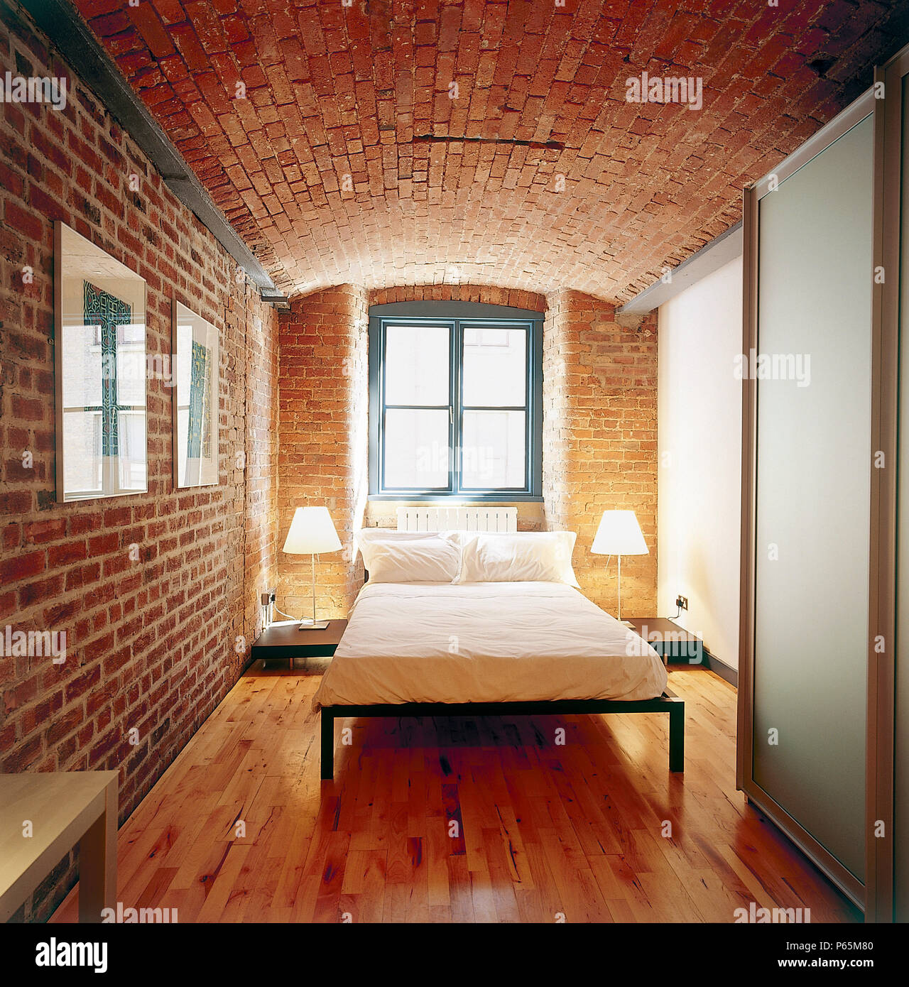 Interno dell appartamento. Chorlton Mill. Manchester, Regno Unito. Foto Stock