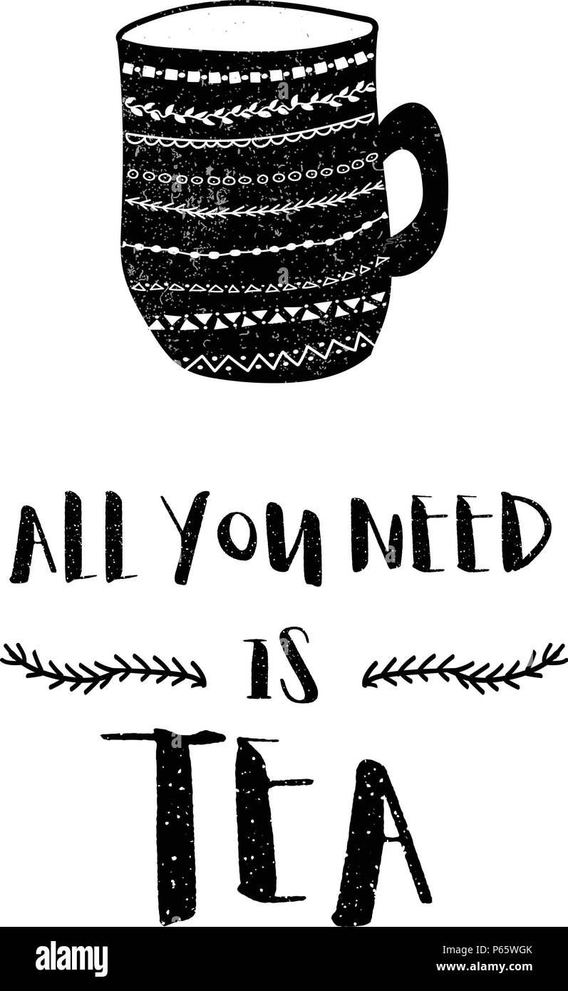 Tutto ciò di cui avete bisogno tes BW Illustrazione Vettoriale