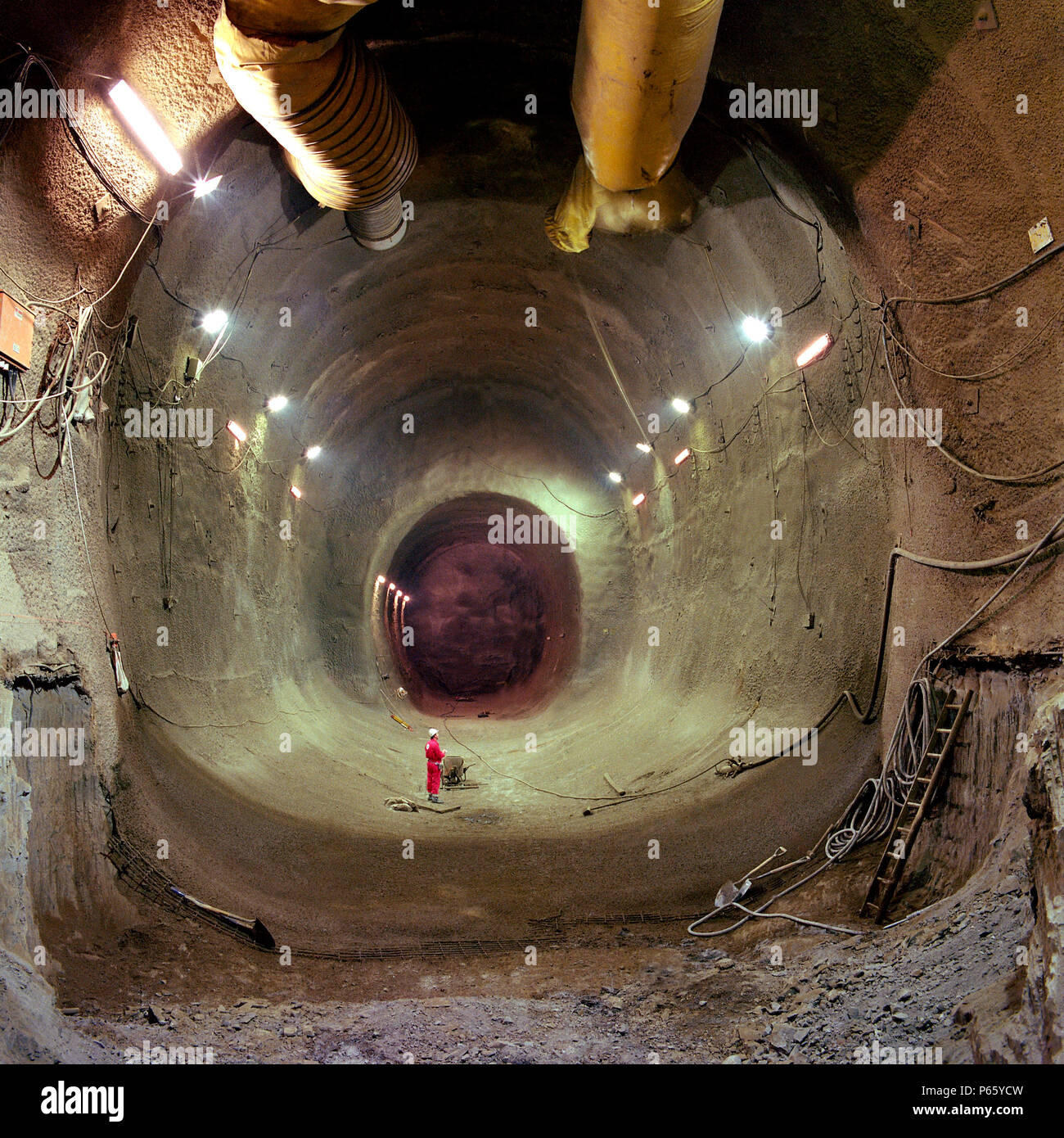 Canale di costruzione di tunnel Foto Stock