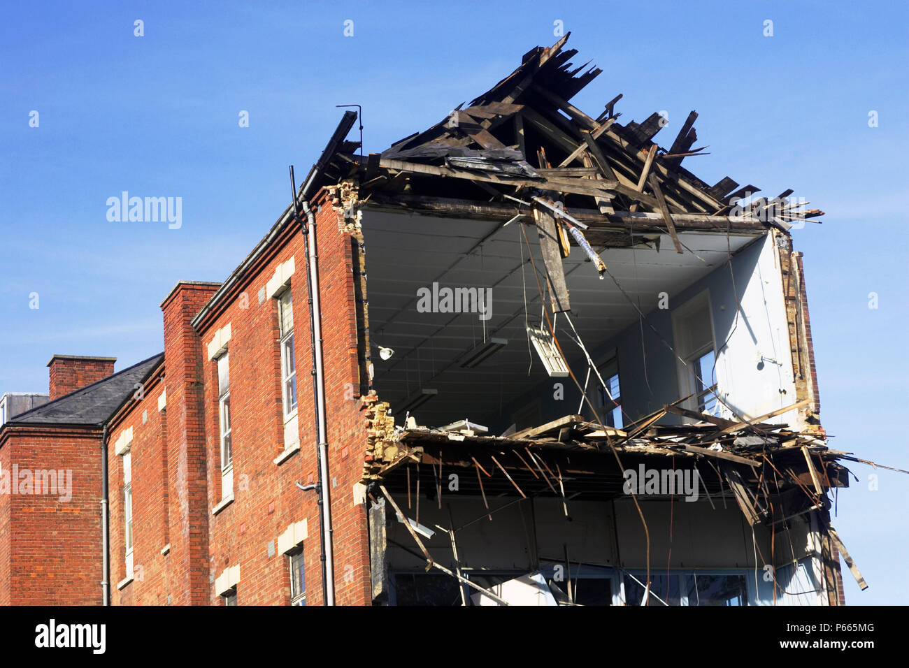 Demolizione di Dulwich hospital, East Dulwich, Londra, Regno Unito. Foto Stock