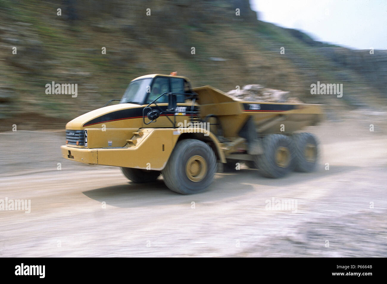 Caterpillar dumper articolato. Foto Stock