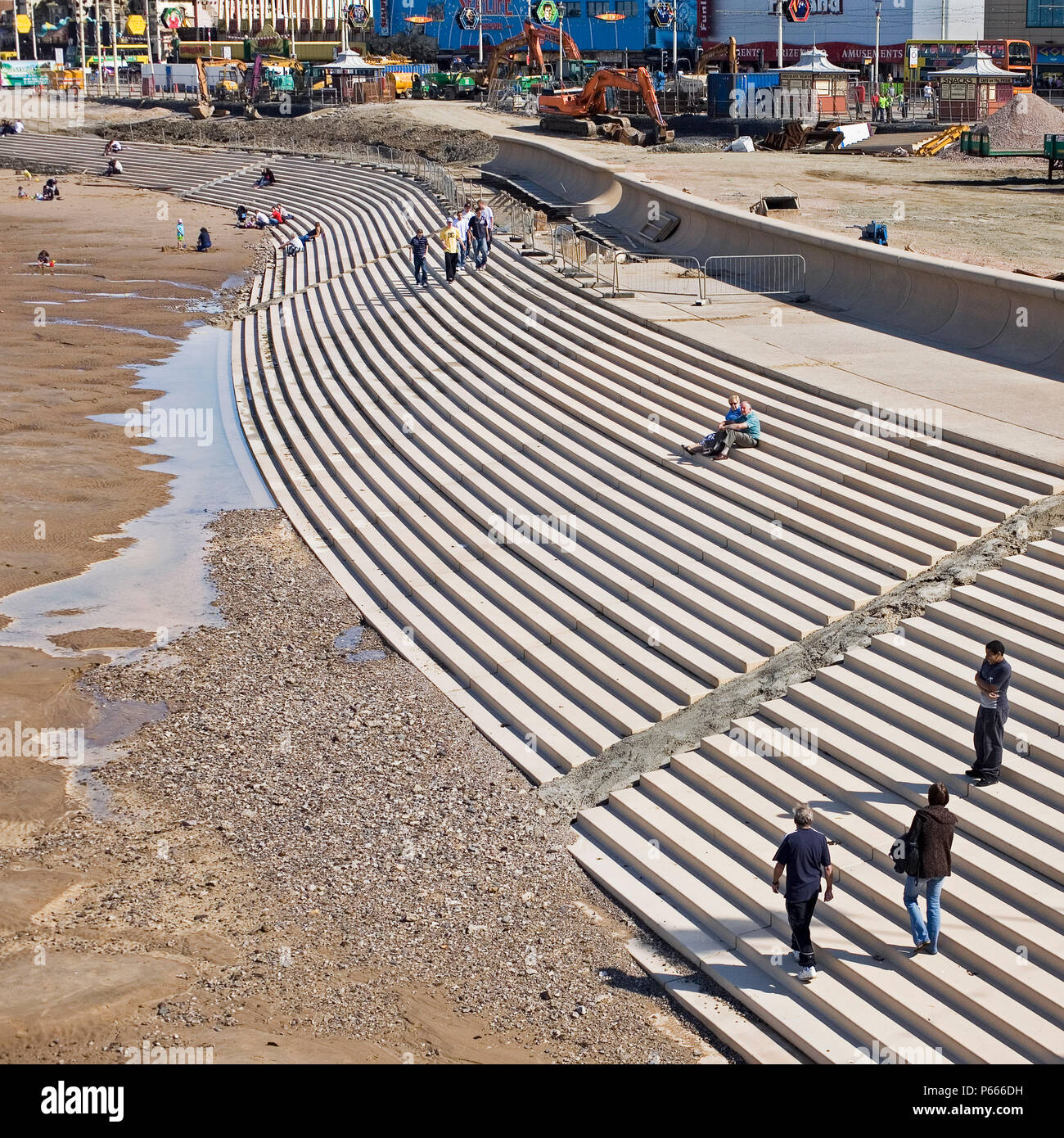 Area centrale per la protezione delle zone costiere Schema, Blackpool, Inghilterra Foto Stock