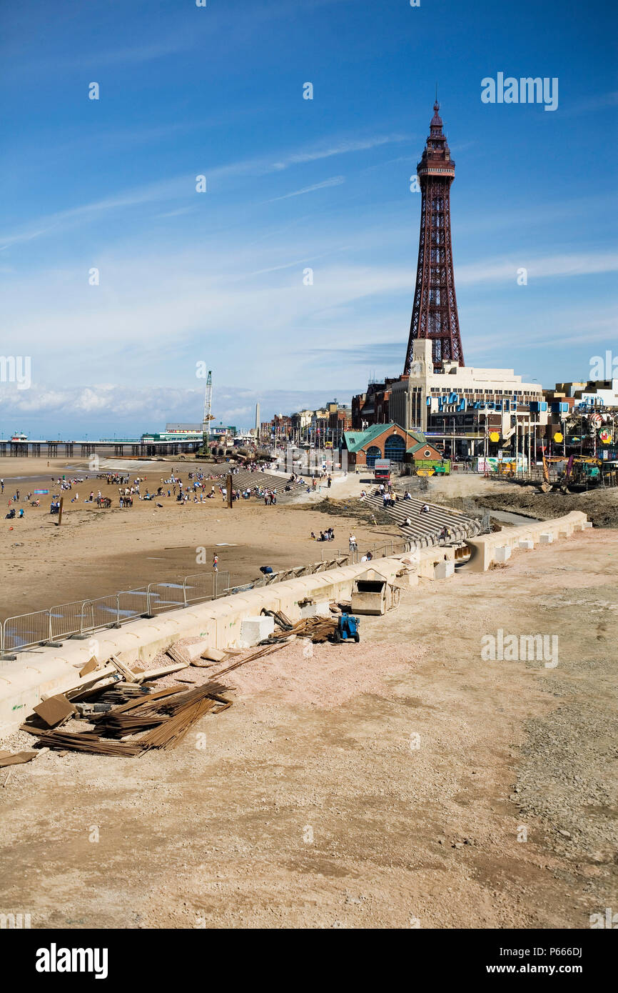 Area centrale per la protezione delle zone costiere Schema, Blackpool, Inghilterra Foto Stock