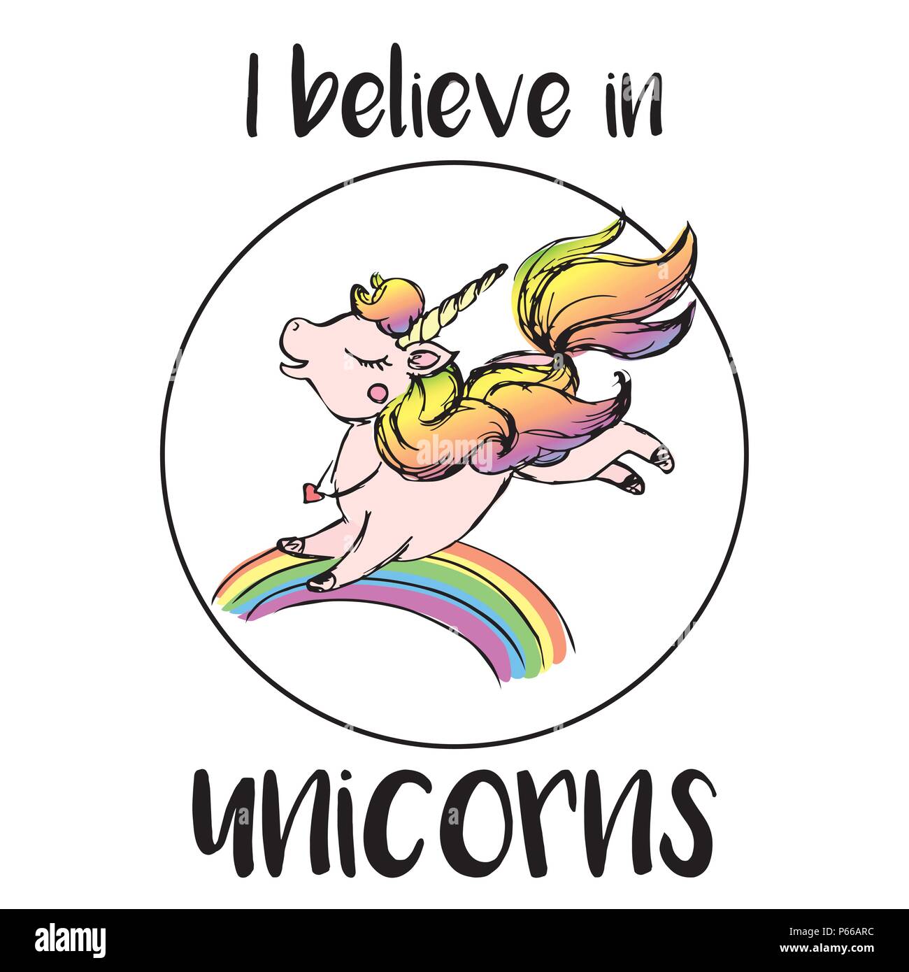 Io credo in unicorns Illustrazione Vettoriale