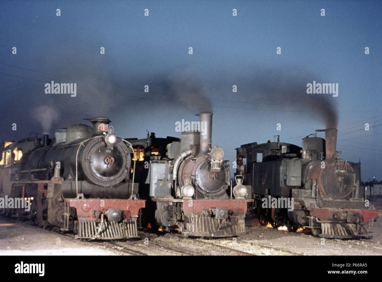 Motive power line fino al capannone Cadem Damasco su lunedì 21 giugno 1976. Da sinistra a destra: No. 262 Un Hartmann 2-8-2 del 1918, centro: No. 755 a 2-6-0T da S Foto Stock
