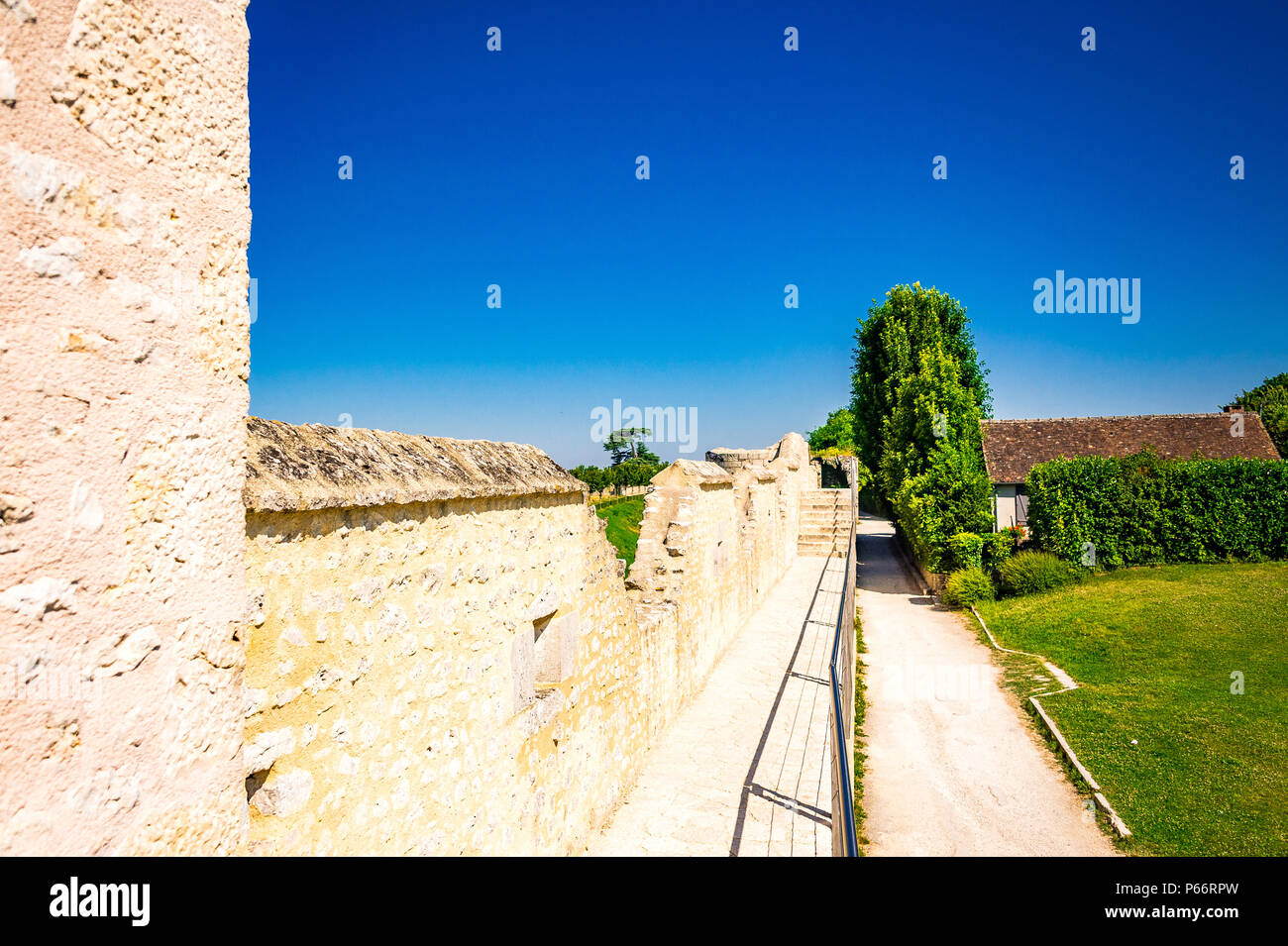 Il medievale cinta fortificata fu costruita nel XIII secolo a Provins, Francia Foto Stock