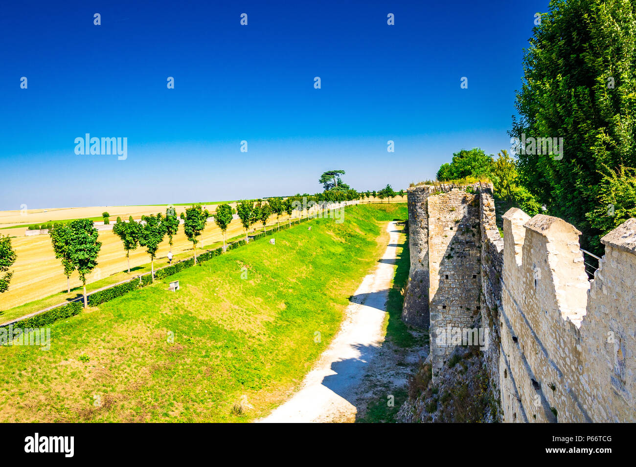 Il medievale cinta fortificata fu costruita nel XIII secolo a Provins, Francia Foto Stock