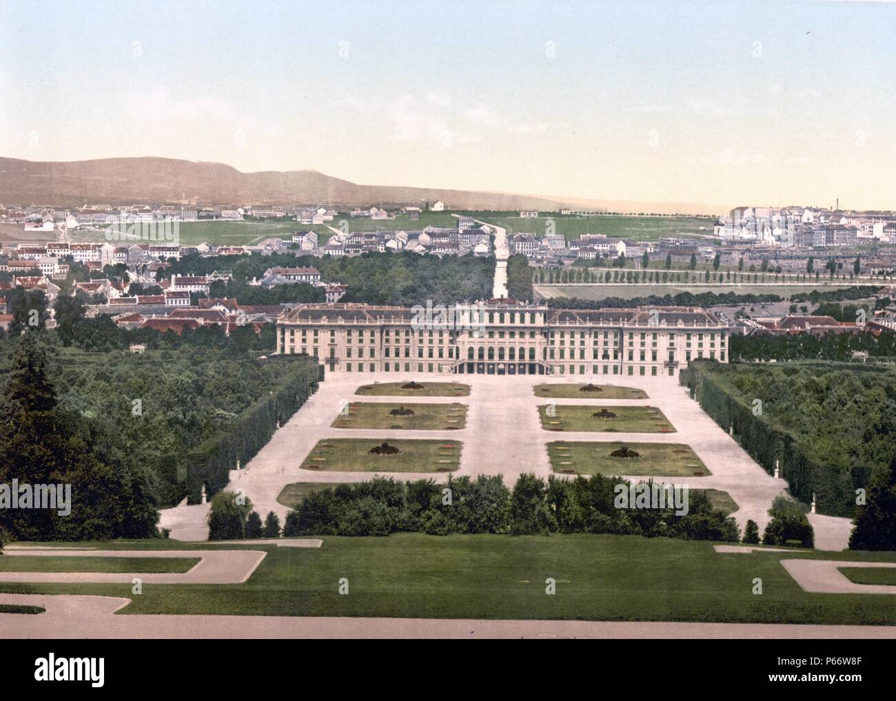 Il Castello di Schoenbrunn, Vienna, Austro-Hungary 1900 Foto Stock