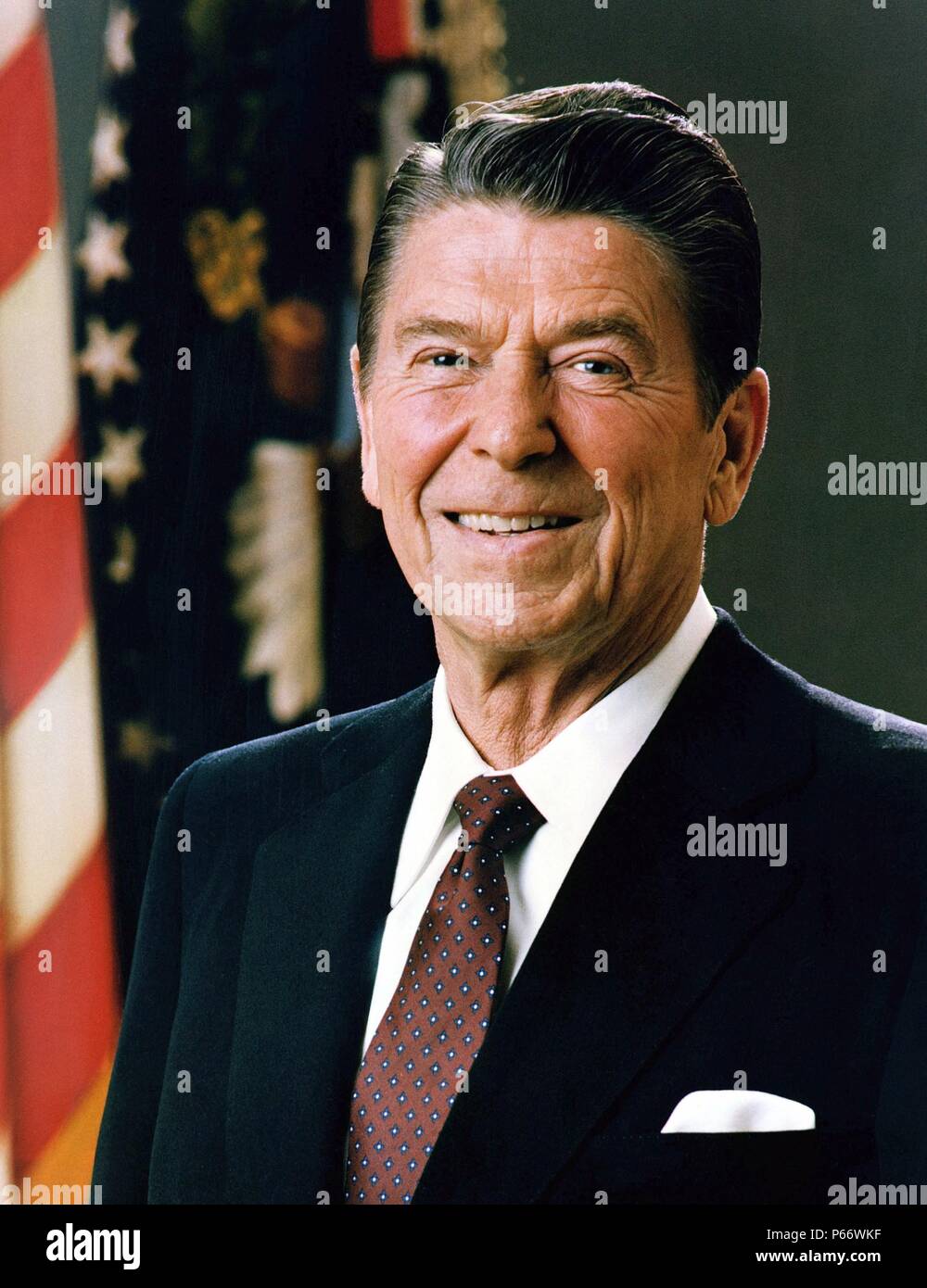 Ronald Reagan 1911-2004. Quarantesimo Presidente degli Stati Uniti. 1981-1989. Prima della sua Presidenza, ha servito come la xxxiii governatore della California, ed è stata una radio, film e televisione attore. Foto Stock