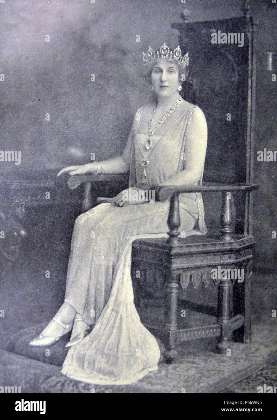 Guerra civile spagnola: Victoria Eugenia di Battenberg 24 ottobre 1887-15 aprile 1969. La regina di Spagna come la moglie di Re Alfonso XIII Foto Stock