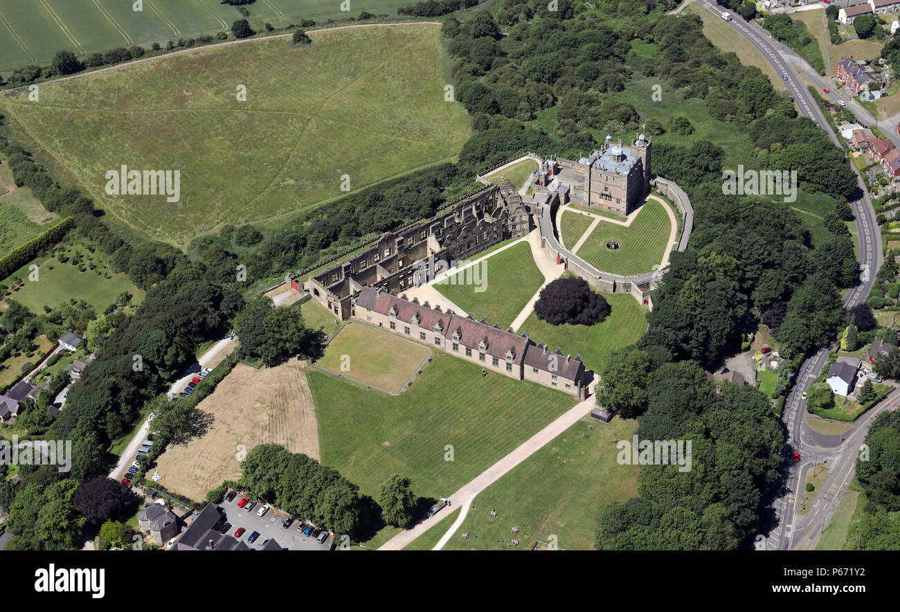 Veduta aerea del castello di Bolsover Foto Stock