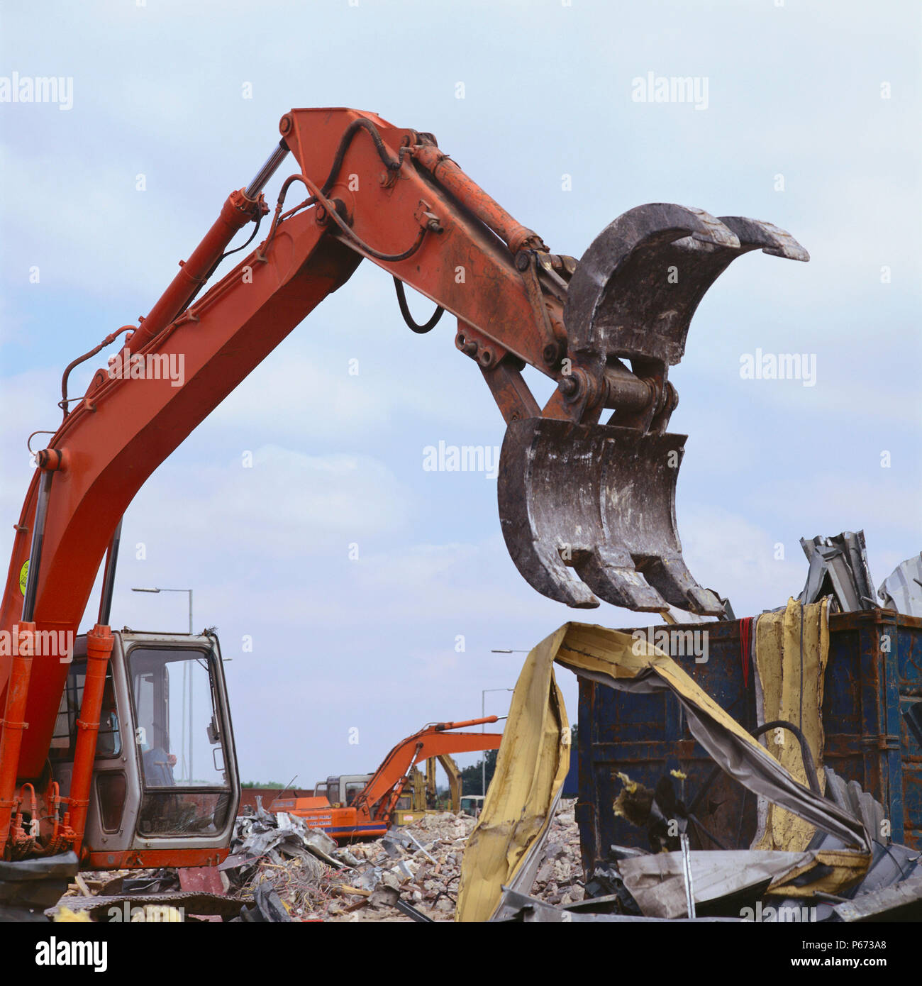 Demolizione del blocco commerciale Foto Stock