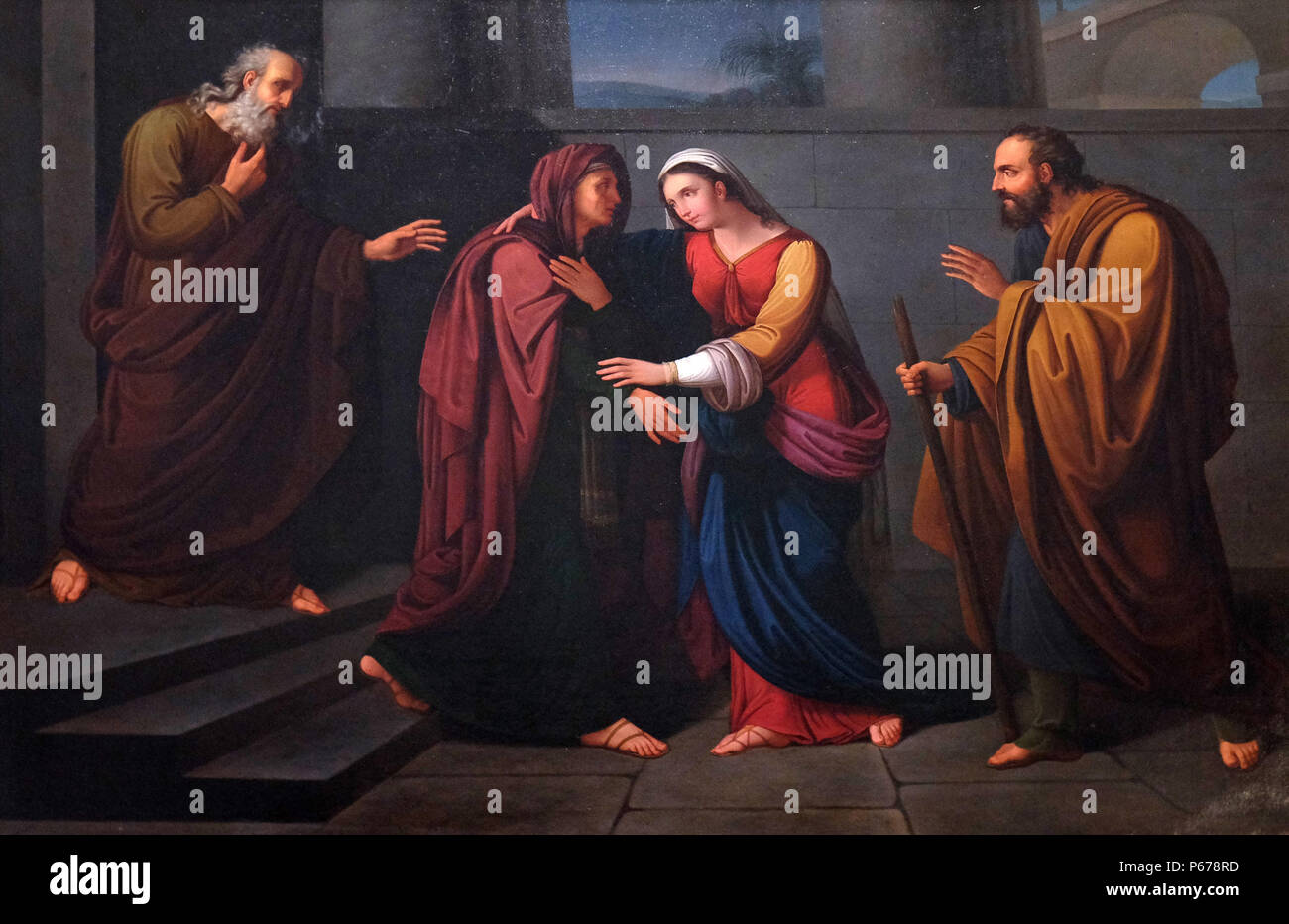 La Visitazione di Maria Vergine, pala d altare nella Basilica di San Frediano, Lucca, Toscana, Italia Foto Stock