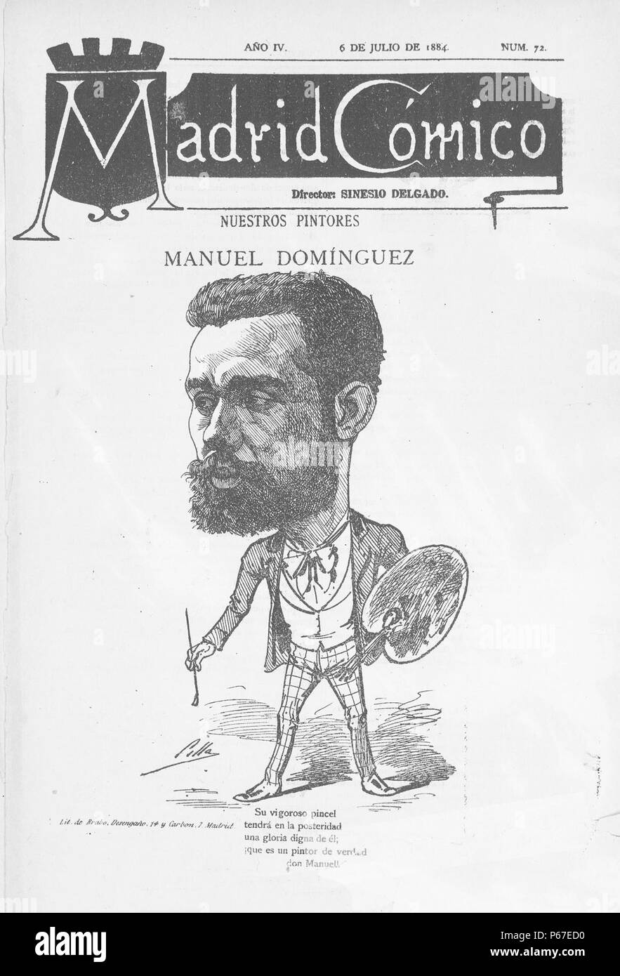 1884-07-06, Madrid Cómico, Manuel Domínguez, Cilla. Foto Stock