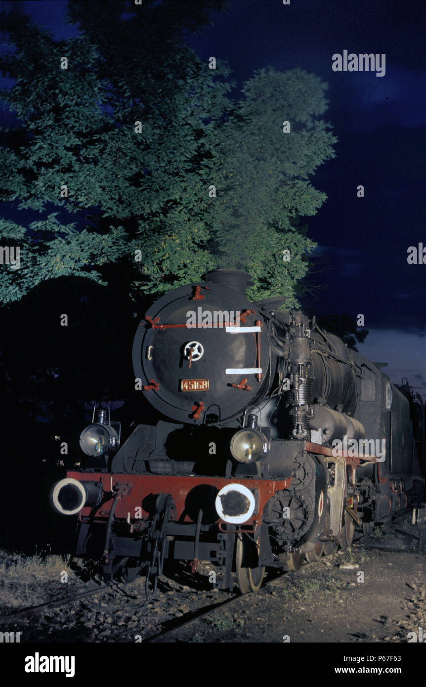 Lato cabina targa dettaglio del bagno turco le Ferrovie dello Stato (TCDD) ex British LMS Stanier 8F 2-8-0. Il 23 giugno 1987. Foto Stock