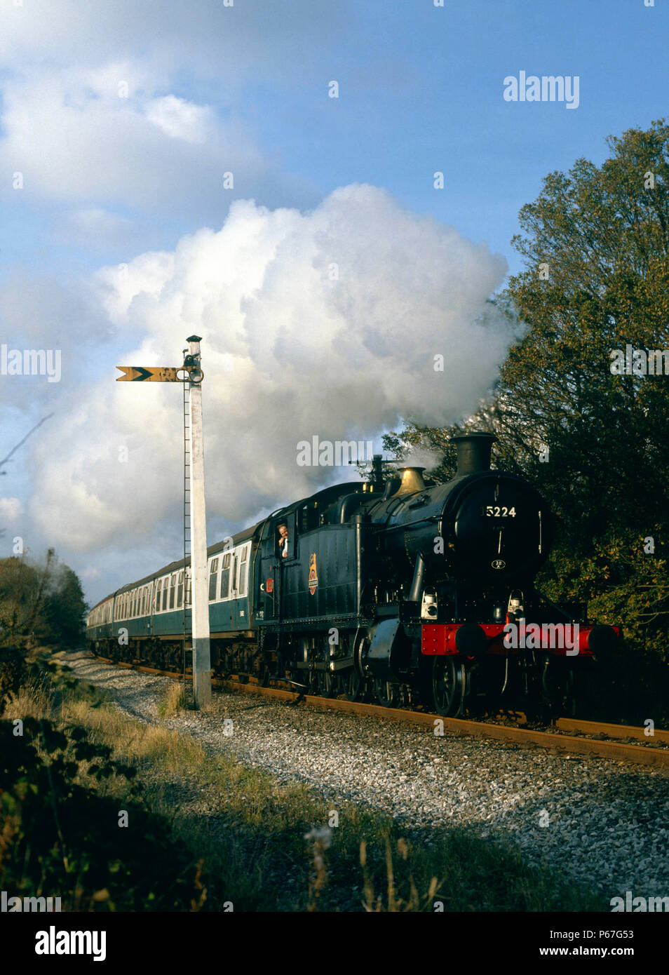 Grande Stazione Centrale. No.5224 a Kinchley Lane con la 14:30 ex Loughborough per Rothley. 30.10.1988. Foto Stock