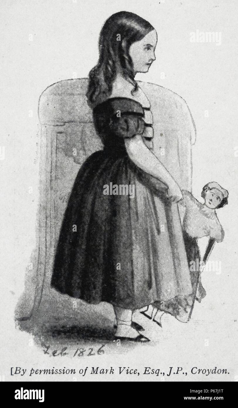 Princess (successiva) Queen Victoria; all'età di sette anni 1826 Foto Stock