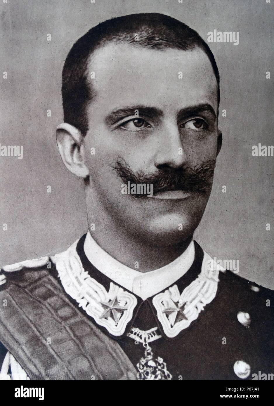 Victor Emmanuel III 1869 - 28 dicembre 1947. Re d Italia (29 luglio 1900 - 9 Maggio 1946) mostrato nella Prima Guerra Mondiale 1915 Foto Stock