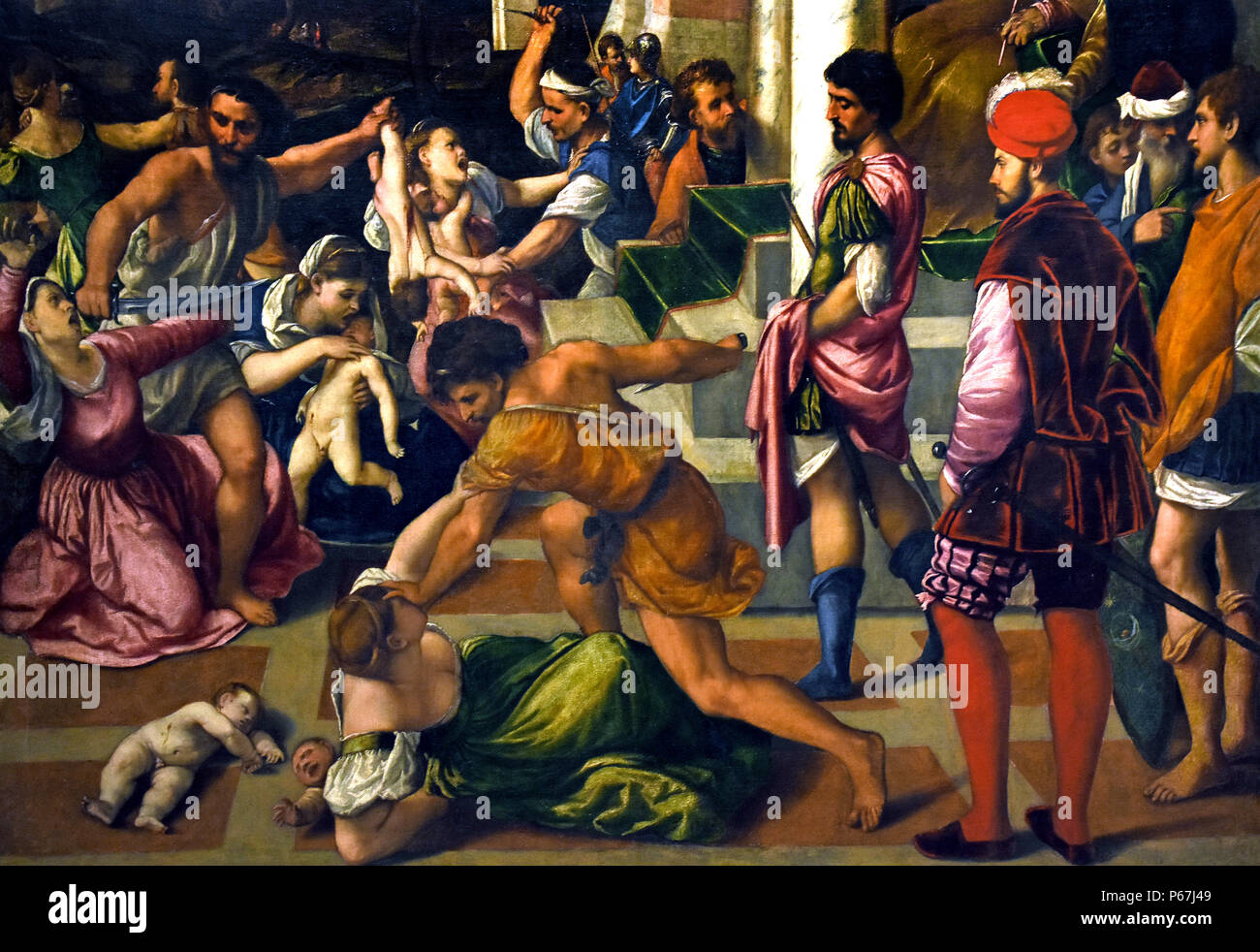Il massacro degli innocenti da Bonifacio de' Pitati chiamato Bonifacio Veronese ( Verona, 1487 - Venezia, 1533) Italia, ITALIANO, Foto Stock