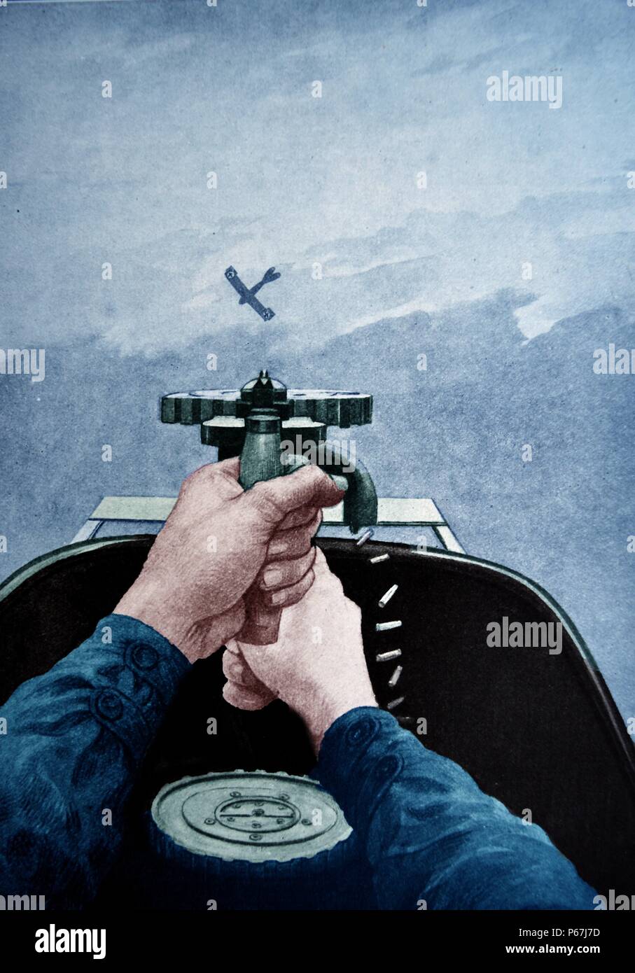 Aria al ring di pugilato tra un britannico e un tedesco di aeromobili nella prima guerra mondiale 1917 Foto Stock