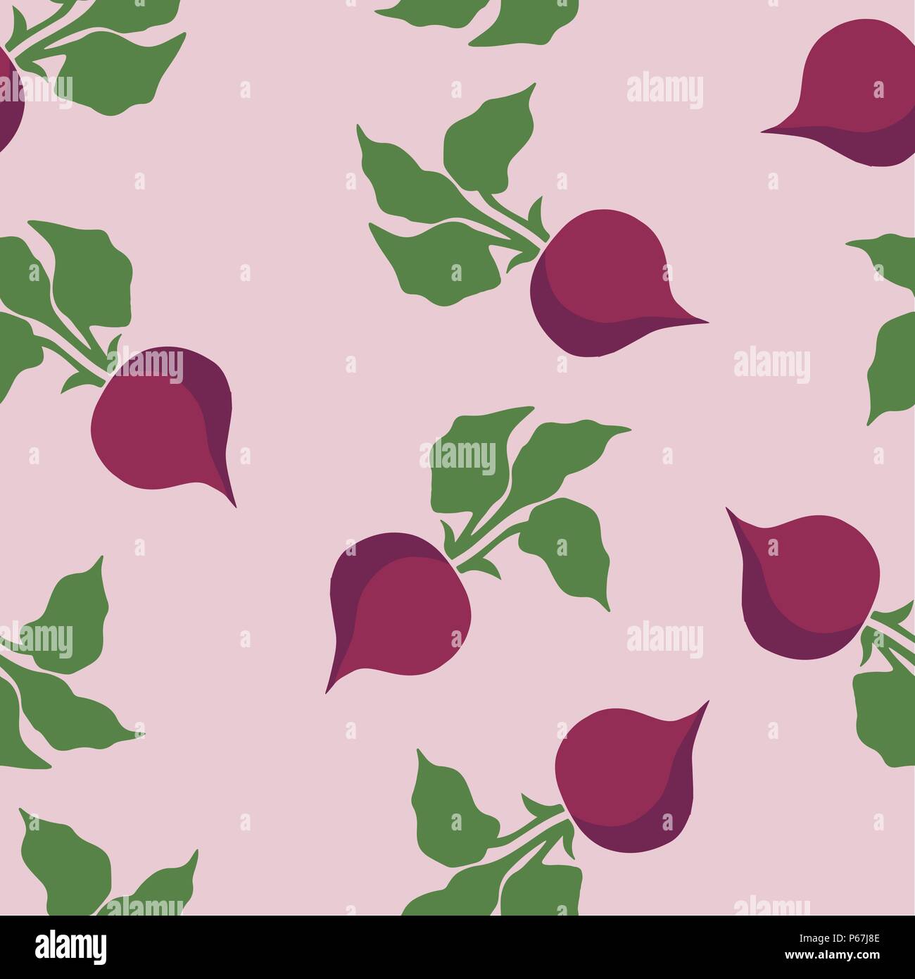 Modello di barbabietole senza giunture. Illustrazione Vettoriale. Gli sfondi di cibo da verdure. I colori Pantone. Illustrazione Vettoriale