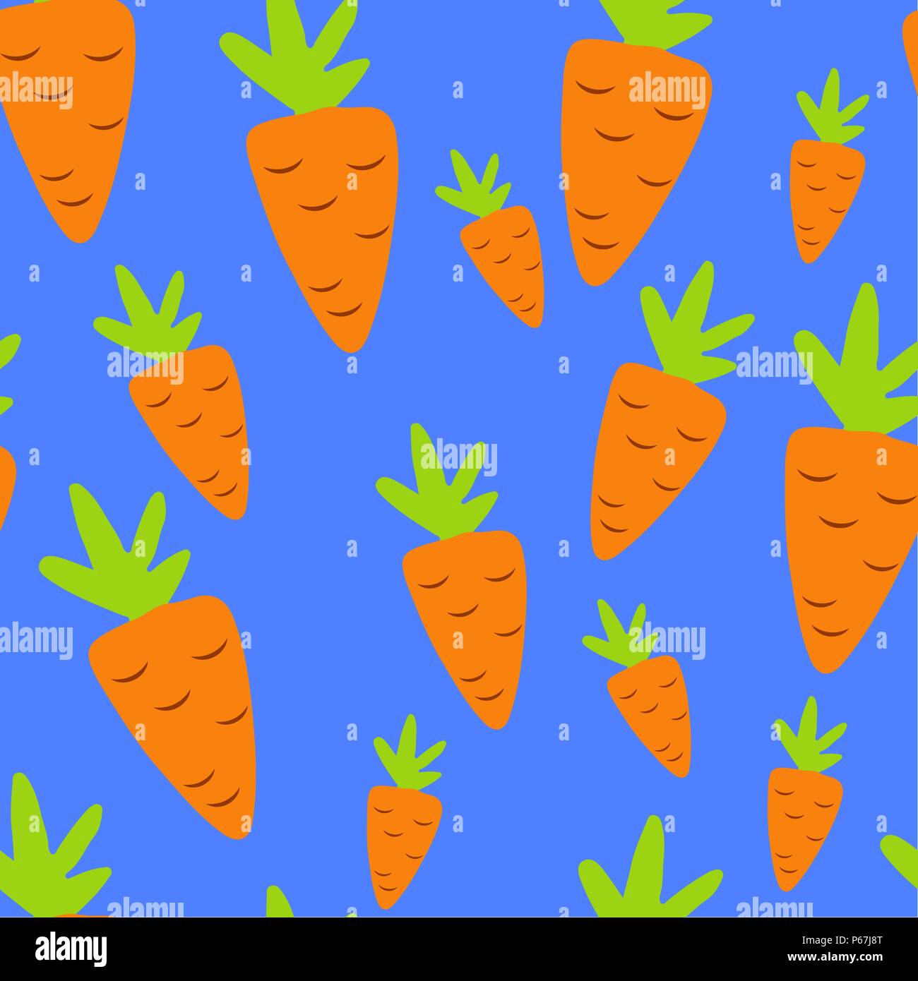 Modello di carota senza giunture. Illustrazione Vettoriale. Gli sfondi di cibo da verdure. I colori Pantone. Illustrazione Vettoriale