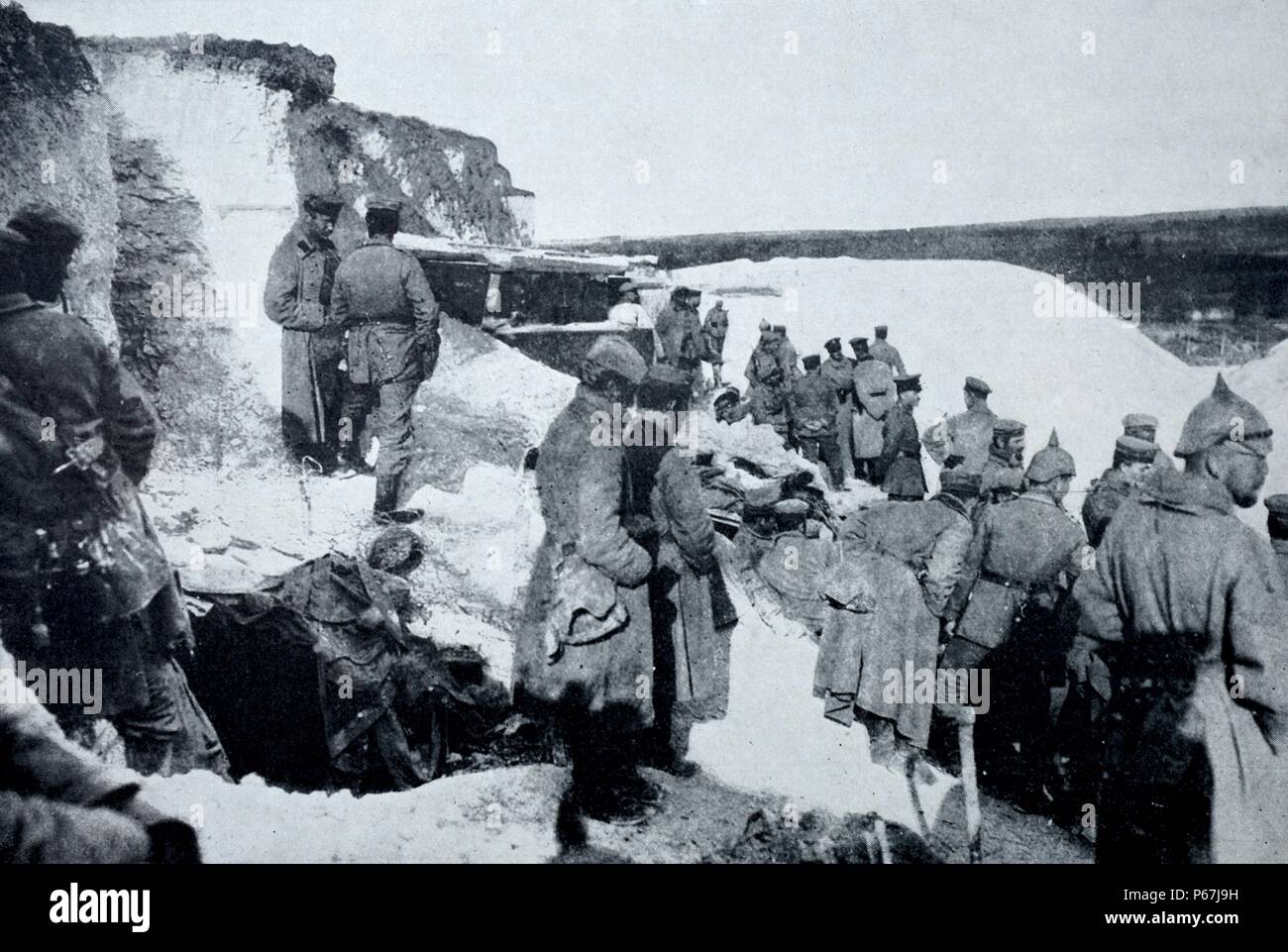 Artiglieria tedesca posizione presso Hulluch. Hulluch è un comune nel dipartimento del Pas-de-Calais nella regione Nord-Pas-de-Calais in Francia. La prima guerra mondiale 1915 Foto Stock