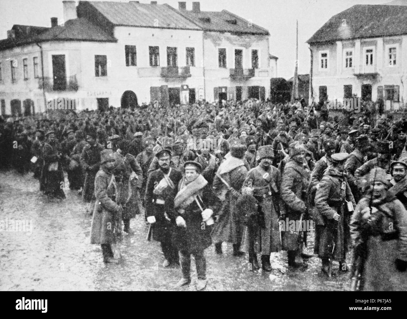 Le truppe russe a Varsavia durante la prima guerra mondiale 1915 Foto Stock