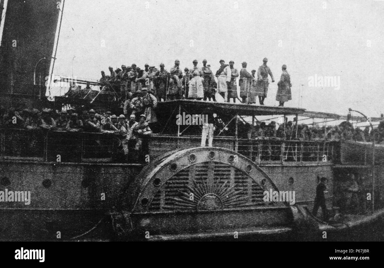 Soldati francesi a vela Grecia; durante la prima guerra mondiale 1916 Foto Stock