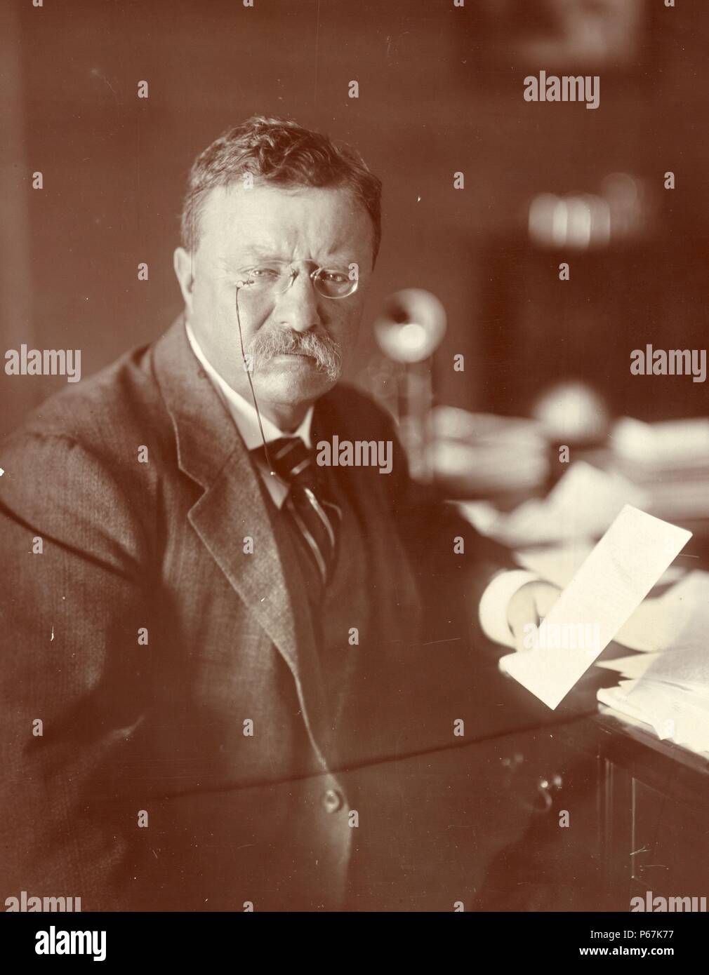 Presidente Theodore Roosevelt. Roosevelt era un autore americano, naturalista, explorer, storico e politico che ha servito come il ventiseiesimo Presidente degli Stati Uniti Foto Stock