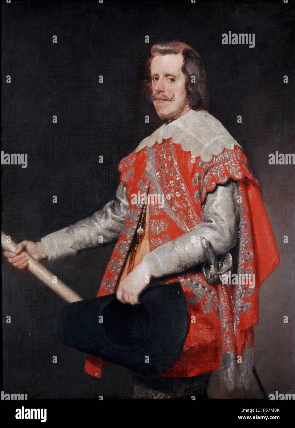 Ritratto di Filippo IV Re di Spagna (1605-1665). Dipinto da Velázquez, Diego Rodríguez de Silva y (1599 - 1660), pittore spagnolo che è stato il primo artista di corte di re Filippo IV e uno dei più importanti pittori della spagnola Golden Age. Risalenti al XVII secolo Foto Stock