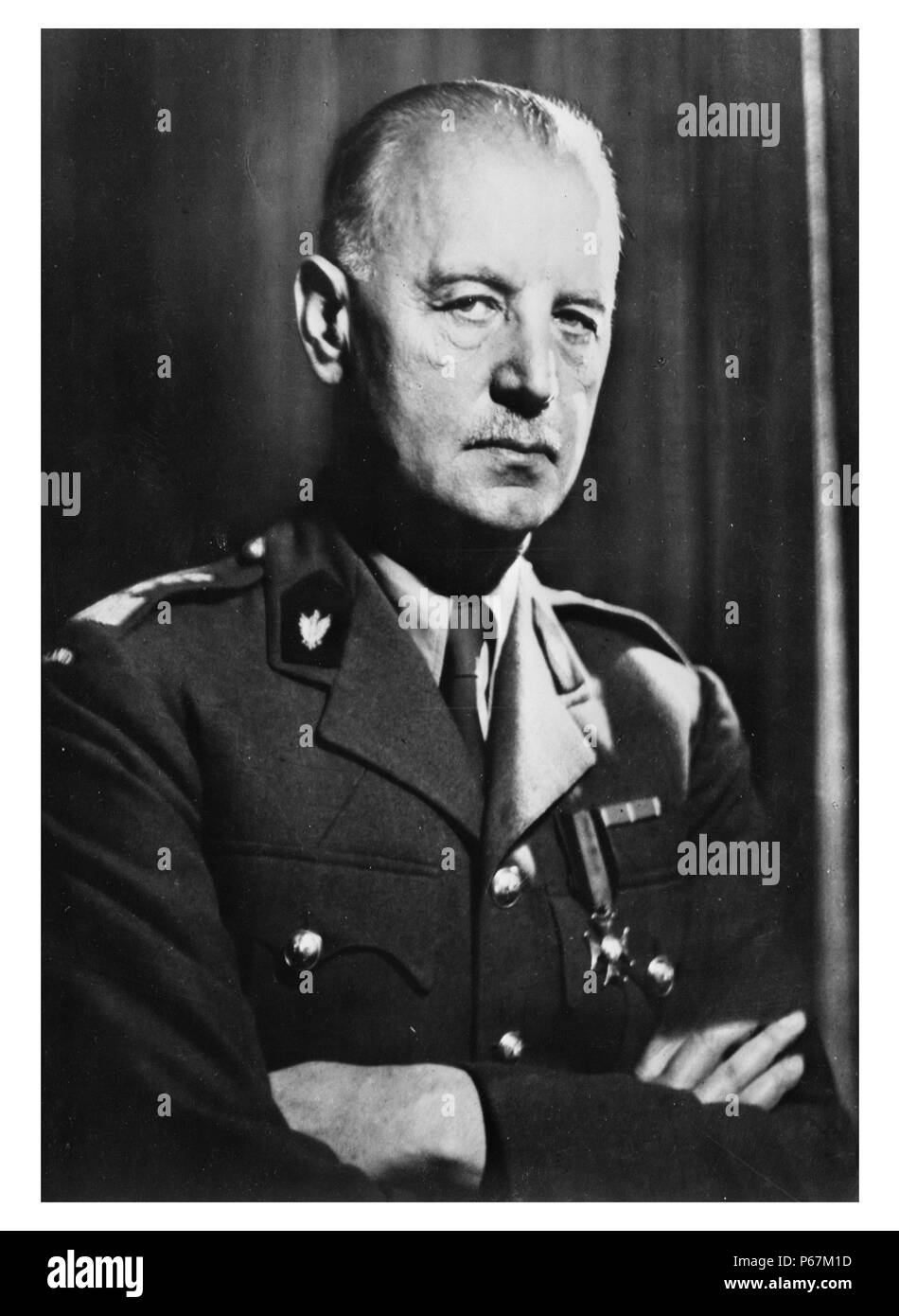 Fotografia di Wladyslaw Sikorski (1881-1943) militare polacco e leader politico. Datata 1939 Foto Stock