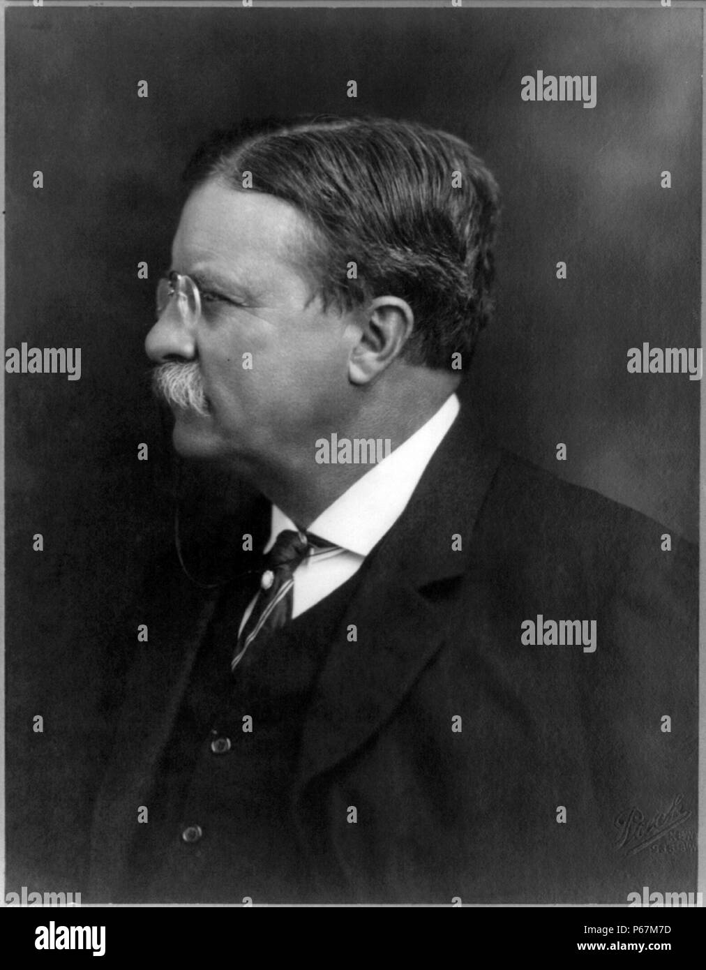 Presidente Theodore Roosevelt. Roosevelt (1858-1919) fu un uomo politico americano, autore, naturalista, explorer e storico che ha servito come il ventiseiesimo Presidente degli Stati Uniti. Foto Stock