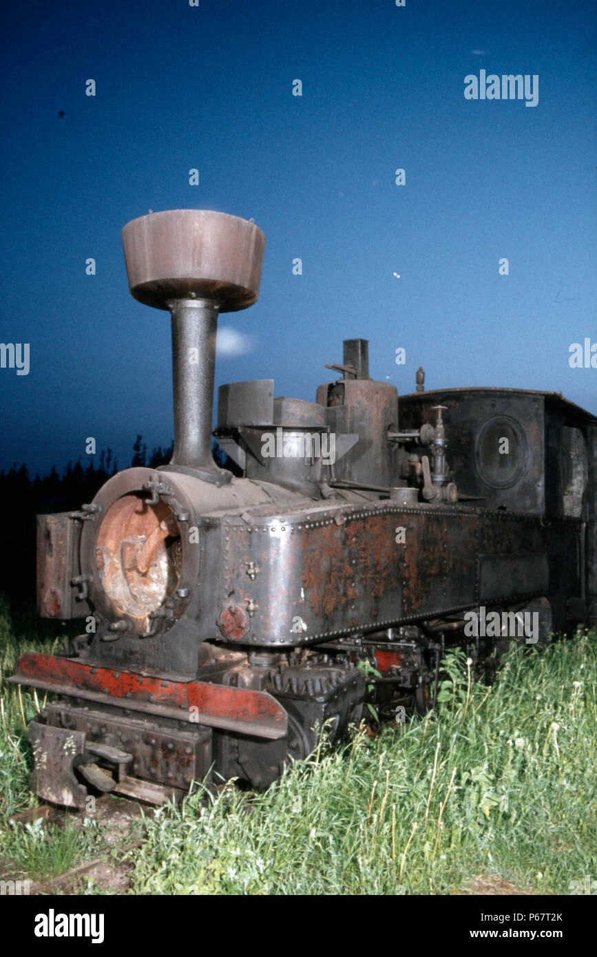 Immagine in la locomotiva Feldbahn cimitero a Czarna Bialostocka nel nord est della Polonia vicino al confine russo. Il motore è di classe Tx232 Galline Foto Stock