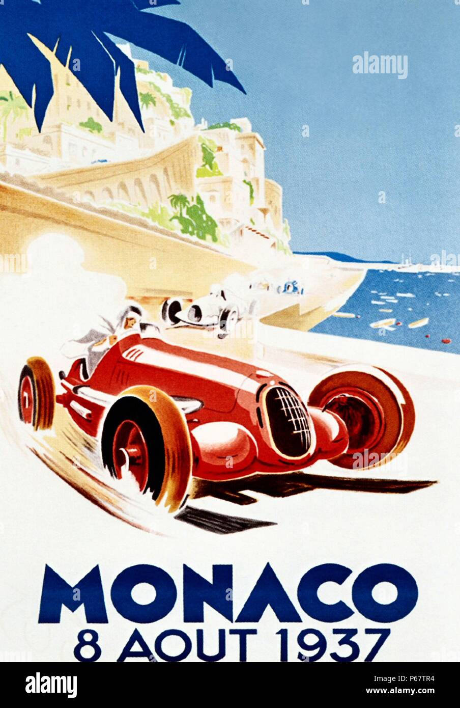 1937 il Grand Prix di Monaco era un Grand Prix Motor gara tenutasi sul circuito de Monaco. Essa è stata vinta da Rudolf Caracciola il cui record di sei Gran Premio di Germania vince rimane imbattuto finora. Foto Stock