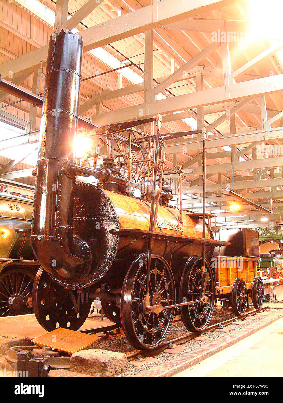 Il primo treno sulla Stockton & Darlington ferrovia è trainato da locomozione n. 1 che è stato successivamente trattenuti per la conservazione durante la ritirata fro Foto Stock